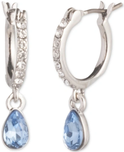 Givenchy Crystal Huggie Hoop Small Drop Earrings In Turq,aqua