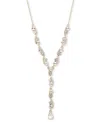 Givenchy Silver-tone Pave Stone Lariat Necklace, 16" + 3" Extender In Gold