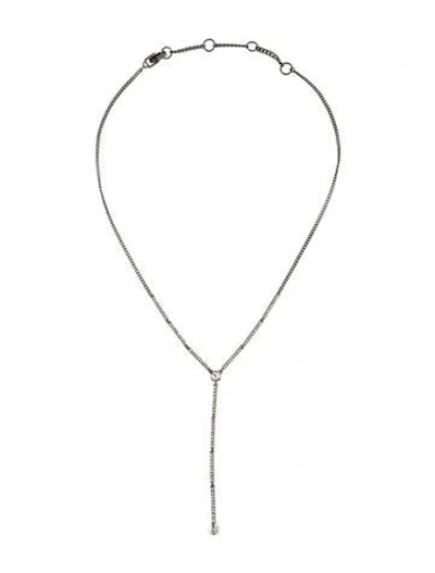 Pre-owned Givenchy Crystal Lavalier Necklace, 18.75" In Transparent