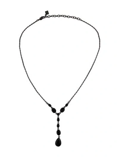 Pre-owned Givenchy Crystal Lavalier Necklace In Black