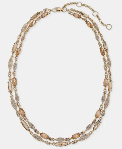 Givenchy Crystal Layered Collar Necklace, 16" + 3" Extender In Dark Pink