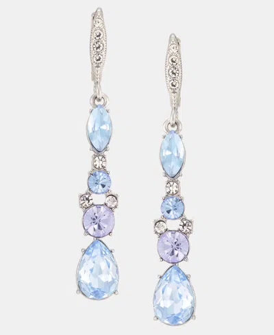 Givenchy Crystal Linear Drop Earrings In Blue