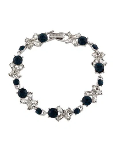 Pre-owned Givenchy Crystal Link Bracelet, 6.5" In Multi