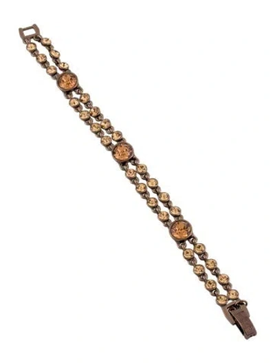 Pre-owned Givenchy Crystal Link Bracelet, 7" In Multi