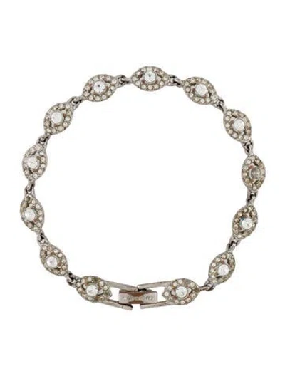 Pre-owned Givenchy Crystal Link Bracelet, 7" In Multi