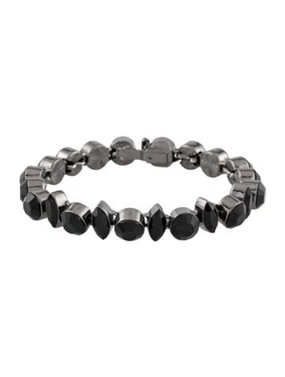 Pre-owned Givenchy Crystal Link Bracelet, 7" In Multicolor