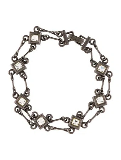 Pre-owned Givenchy Crystal Link Bracelet, 7.25" In Multicolor
