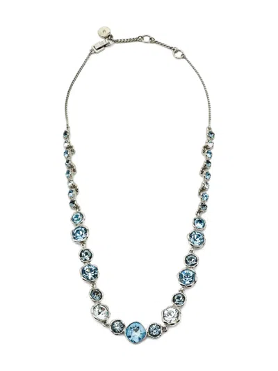 Pre-owned Givenchy Crystal Necklace In Silver