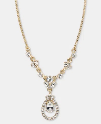 Givenchy Crystal Orbital Pendant Necklace, 16" + 3" Extender In White