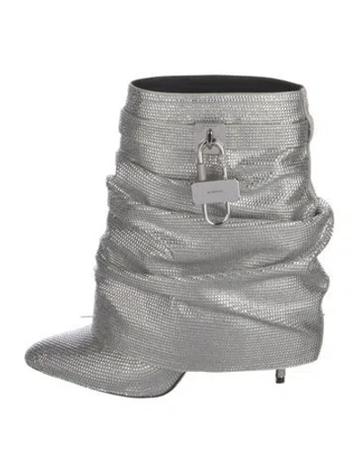 Pre-owned Givenchy Crystal Patterned Boots In Silver