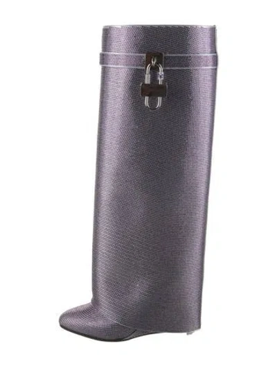 Pre-owned Givenchy Crystal Patterned Boots W/ Tags In Purple