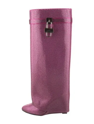 Pre-owned Givenchy Crystal Patterned Rain Boots In Pink