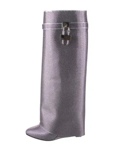 Pre-owned Givenchy Crystal Patterned Rain Boots In Purple
