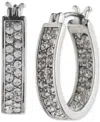 Givenchy Crystal Pave In & Out Extra Small Hoop Earrings, 0.48" In White