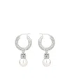 Givenchy Crystal Pearl Earrings In White