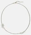 Givenchy Crystal Pearl Necklace In Silver