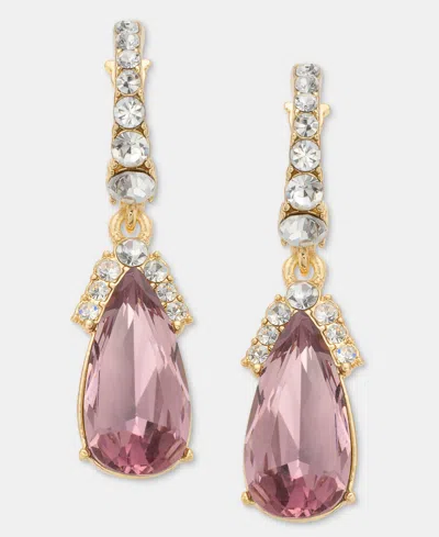 Givenchy Crystal Pear-shape Charm Hoop Earrings In Pink