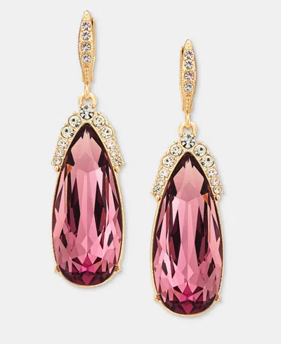 Givenchy Crystal Pear-shape Drop Earrings In Pink