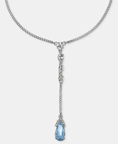 Givenchy Crystal Pear-shape Lariat Necklace, 16" + 3" Extender In Turq,aqua