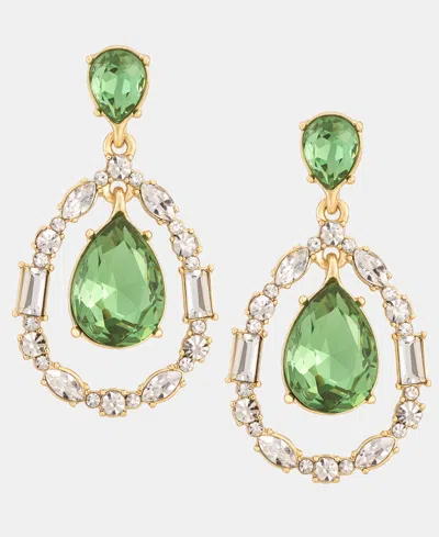 Givenchy Crystal Pear-shape Orbital Drop Earrings In Green