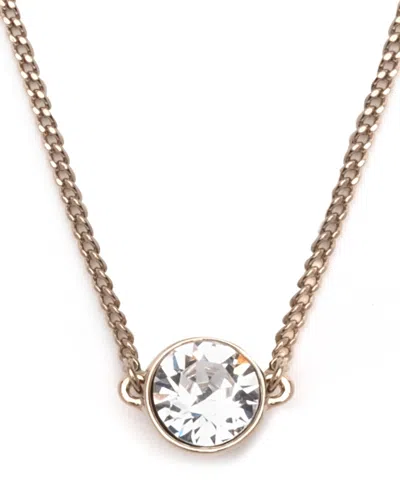 Givenchy , Crystal Pendant Necklace, 16" + 2" Extender In Gold