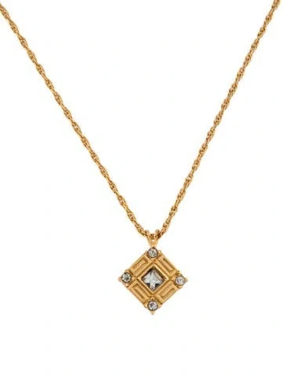 Pre-owned Givenchy Crystal Pendant Necklace, 16" In Multicolor