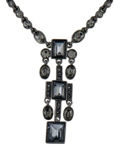 Pre-owned Givenchy Crystal Pendant Necklace, 18" In Multi