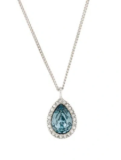 Pre-owned Givenchy Crystal Pendant Necklace, 18.75" In Multi