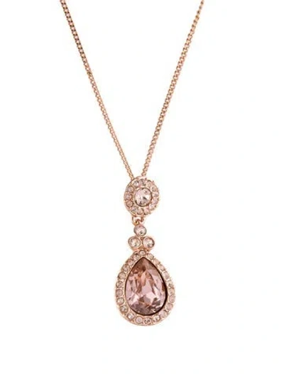 Pre-owned Givenchy Crystal Pendant Necklace, 19" In Multi