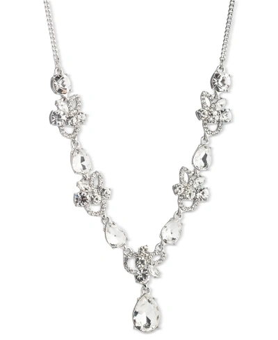 Givenchy Crystal Petal Pendant Necklace, 16" + 3" Extender In White