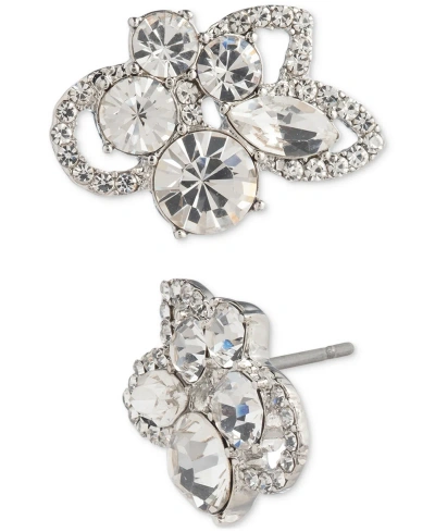 Givenchy Crystal Petal Statement Stud Earrings In White