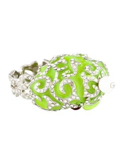 Pre-owned Givenchy Crystal, Resin & Enamel Chito Clown Cocktail Ring