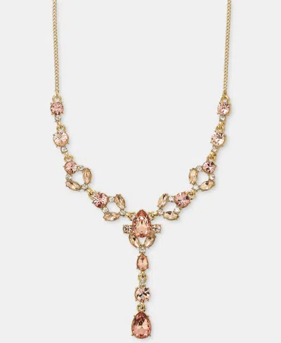 Givenchy Crystal Statement Lariat Necklace, 16" + 3" Extender In Pink