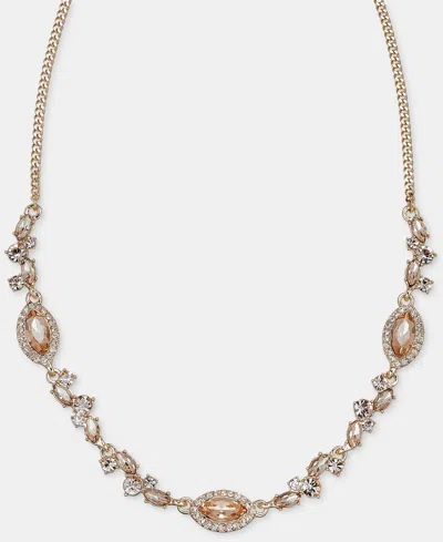 Givenchy Crystal Statement Necklace, 16" + 3" Extender In Dark Pink
