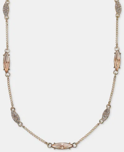 Givenchy Crystal Station Collar Necklace, 16" + 3" Extender In Dark Pink