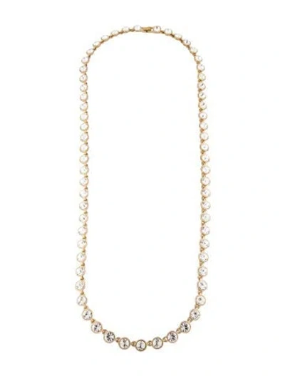 Pre-owned Givenchy Crystal Station Necklace, 36" In Multicolor