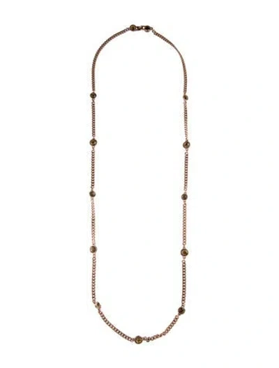 Pre-owned Givenchy Crystal Station Necklace, 40" In Multi