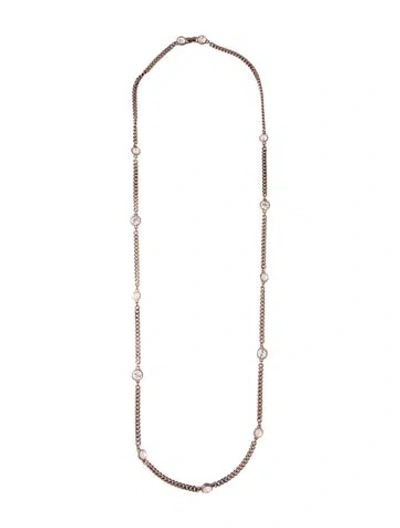 Pre-owned Givenchy Crystal Station Necklace, 40.5" In Pink
