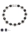 Givenchy Crystal Stone Bracelet And Stud Earrings Set In Black