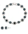 Givenchy Crystal Stone Bracelet And Stud Earrings Set In Blue
