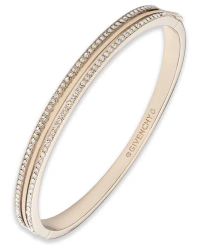 Givenchy Crystal Stone Gold-tone Bangle Bracelet In White