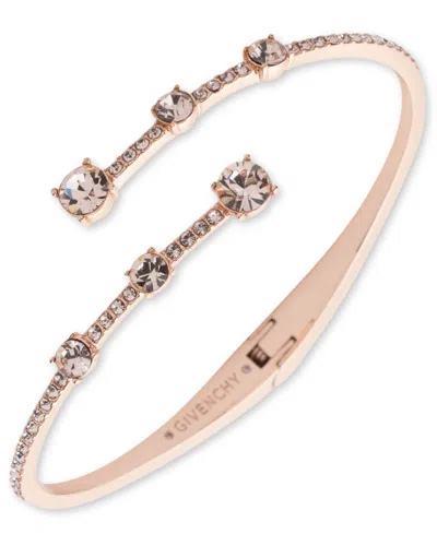 Givenchy Crystal Stone Gold-tone Bangle Bracelet In Pink