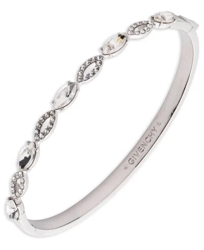 Givenchy Crystal Stone Gold-tone Bangle Bracelet In Silver