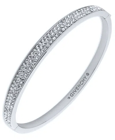 Givenchy Crystal Stone Gold-tone Bangle Bracelet In Silver