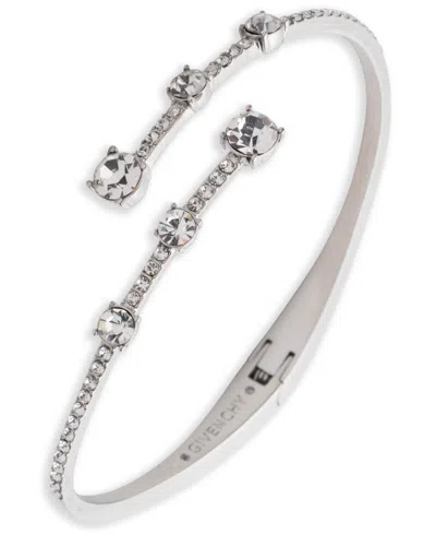 Givenchy Crystal Stone Gold-tone Bangle Bracelet In Silver