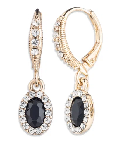 Givenchy Crystal Stone Gold-tone Drama Drop Earrings (also In Silver-tone) In Black