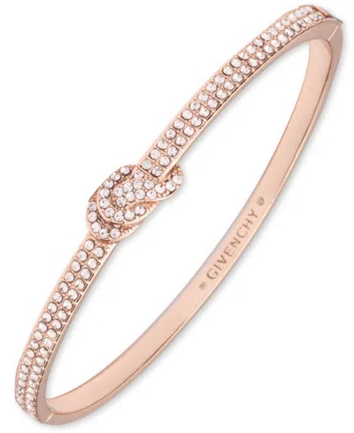 GIVENCHY CRYSTAL STONE SILVER-TONE BANGLE BRACELET