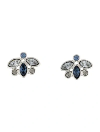 Pre-owned Givenchy Crystal Stud Earrings In Blue