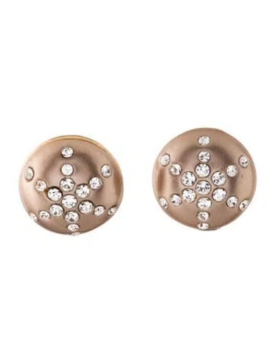 Pre-owned Givenchy Crystal Stud Earrings In Neutrals