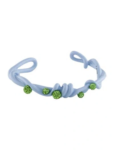 Pre-owned Givenchy Crystal Twisted Cuff Bracelet, 6.5" In Multi